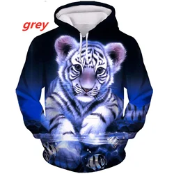 Fashion Animal Tiger Printing 3d Printed Hoodie Pullover Casual Sweatshirt Sports Hoodie