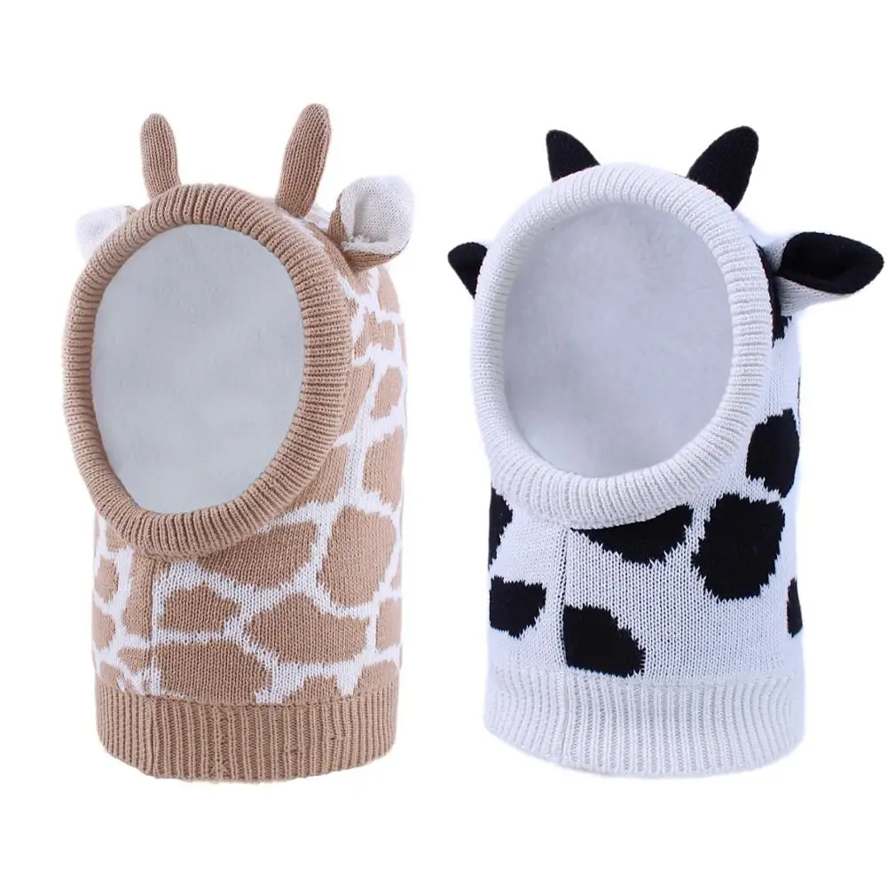 

Connectyle Baby Boys Girls Cute Cartoon Knit Winter Hat Fleece Lined Earflap Hood Hat Scraves With Angle Kids Winter Warm Hat