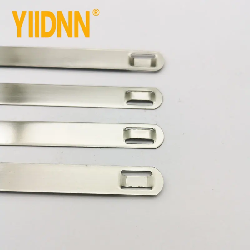 100pcs 316 Stainless Steel Cable Marker Plate with Self-Lock Cable Tie 9.5*89mm