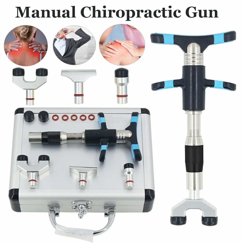 

Chiropractic Adjusting Gun 10 Levels 3 Heads Manual Correction Gun Adjustable Intensity Therapy Machine Cervical 300N Massager