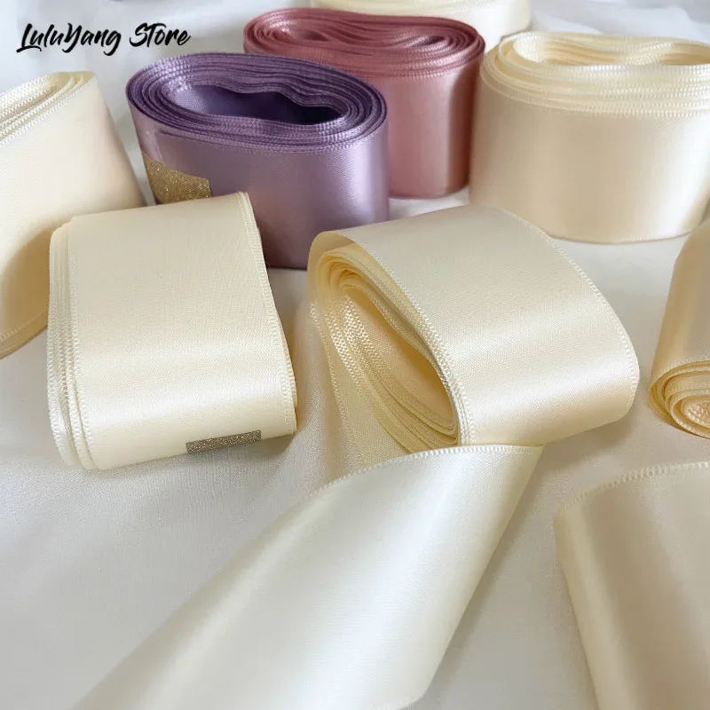 40mm Satin Ribbons Gift Wrapping Christmas Party Decoration Single Sided RosePink Polyester Tape DIY Handmade Supplies Scrapbook