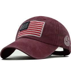 New Cotton Gorras Washed Baseball Cap Flag Of USA Hat Snapback Adjustable Mens Baseball Caps Brand Snapback Hat