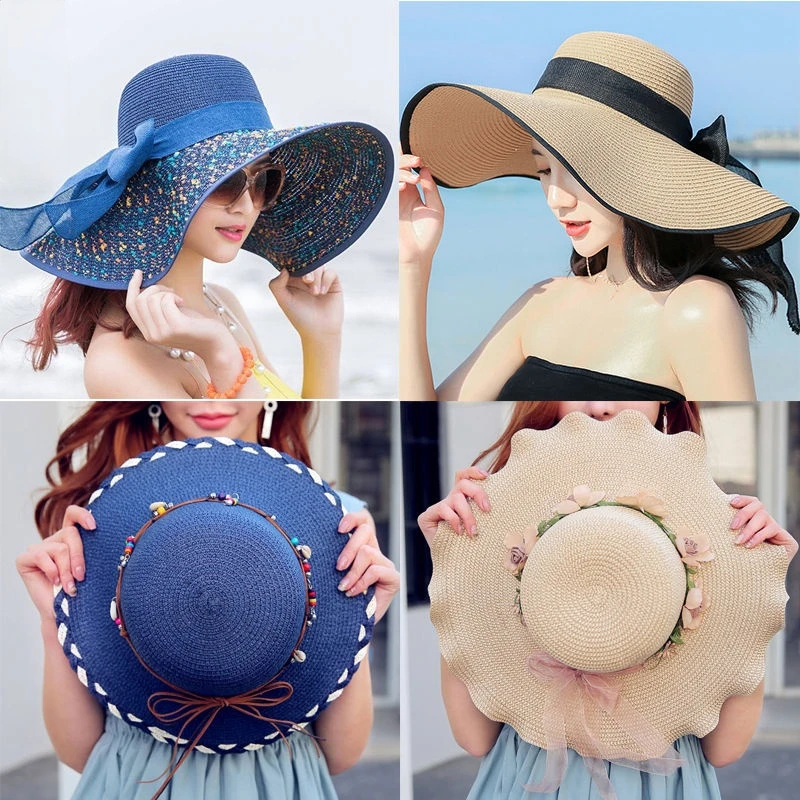 

Summer Sun Protection Beach Straw Hat Female Versatile Summer Women's Fashionable Big Brim Sun Protection Hat Sombrero Playa 83