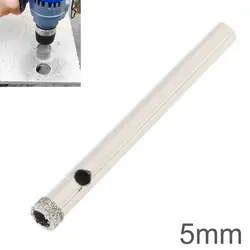 Diamond Hole Saw 5mm Drill Bit Diamond Coated Core Hole Saw Drill Bit Set Tools Glass Drill Hole Opener for Tiles Glass Ceramic