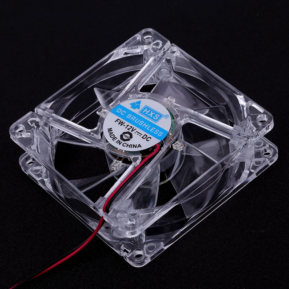 12V 0.20A 80 x 80 x 25 mm Computer fan 4 LED Silent PC Computer Case Cooler Cooling Fan Mod blue and colorful light