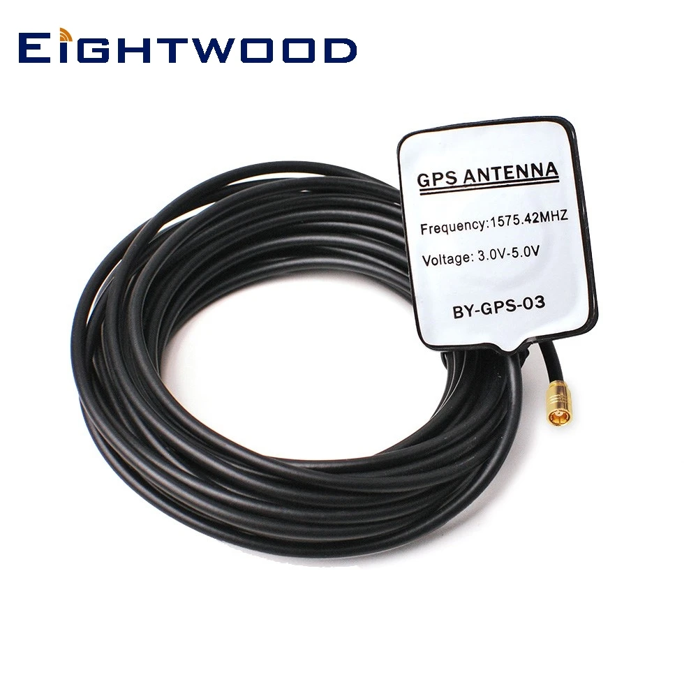 

Eightwood Car External GPS Antenna Active Aerial With SMB Plug Connector 1575.42±3 MHz 3M for Car Tracking Navigation System