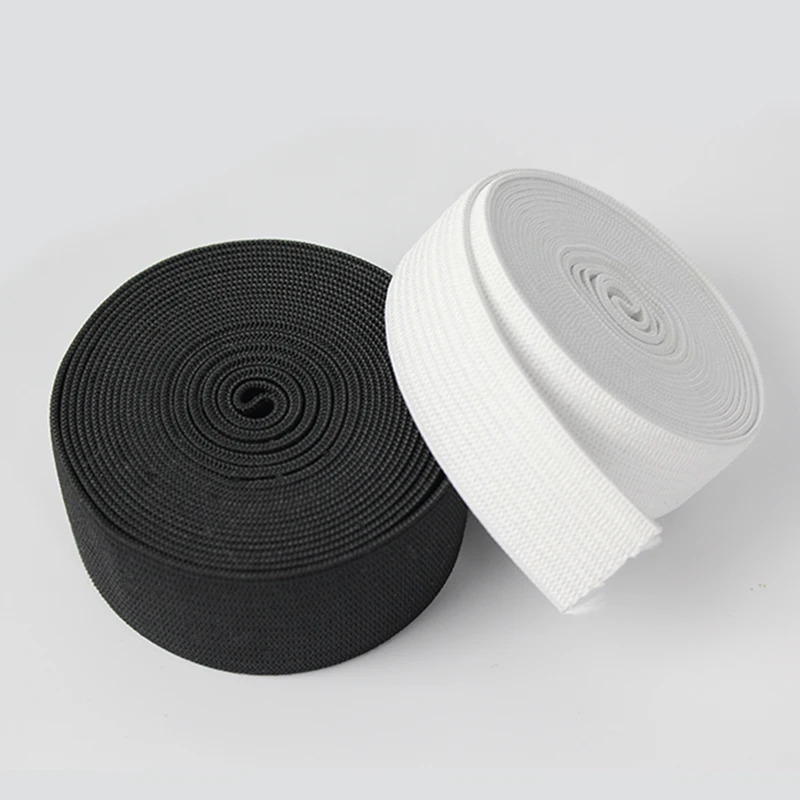 10/15/20/25/30/35/40/50/60mm White/black Flat Elastic Bands ewing Stretch rope Elastic Rubber for DIY mask Garment accessories