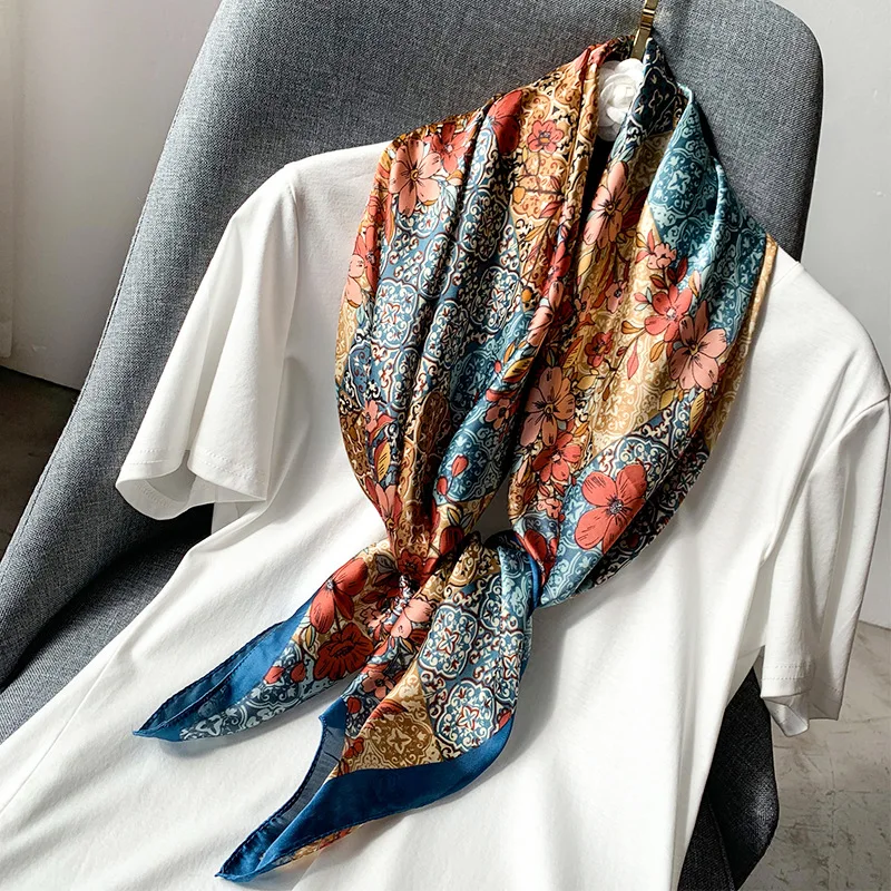 KOI LEAPING New fashion scarf for ladies Flower printing scarf shawl decorative headscarf Variety professional shawl hot sale