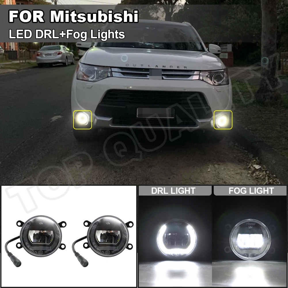 Fog Lamp For Mitsubishi Outlander Pajero L200 Grandis Dion Land Rover Mercedes LED Driving DRL Fog Light Daytime Running Lamp