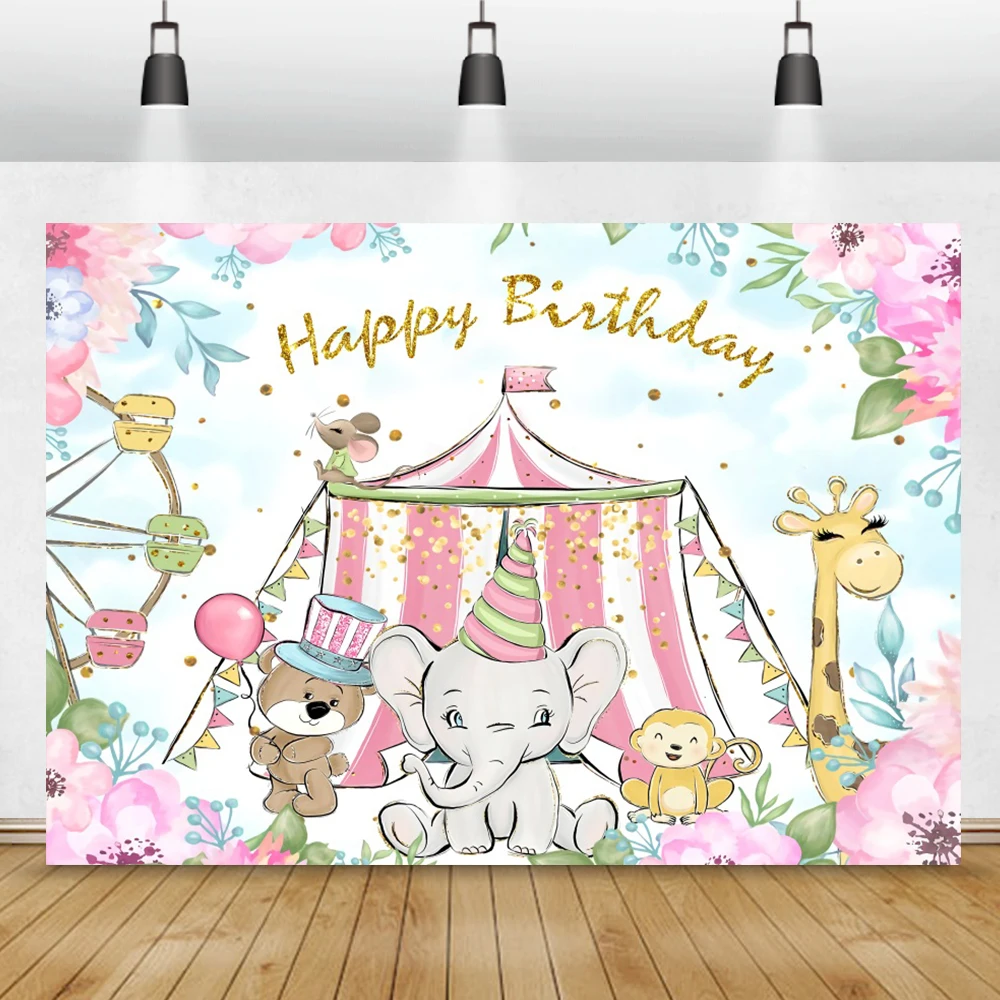 Photo Backgrounds Baby Cartoon Jungle Safari 1st Birthday Party Customized Banner Photocall Photographic Backdrop Photo Studio