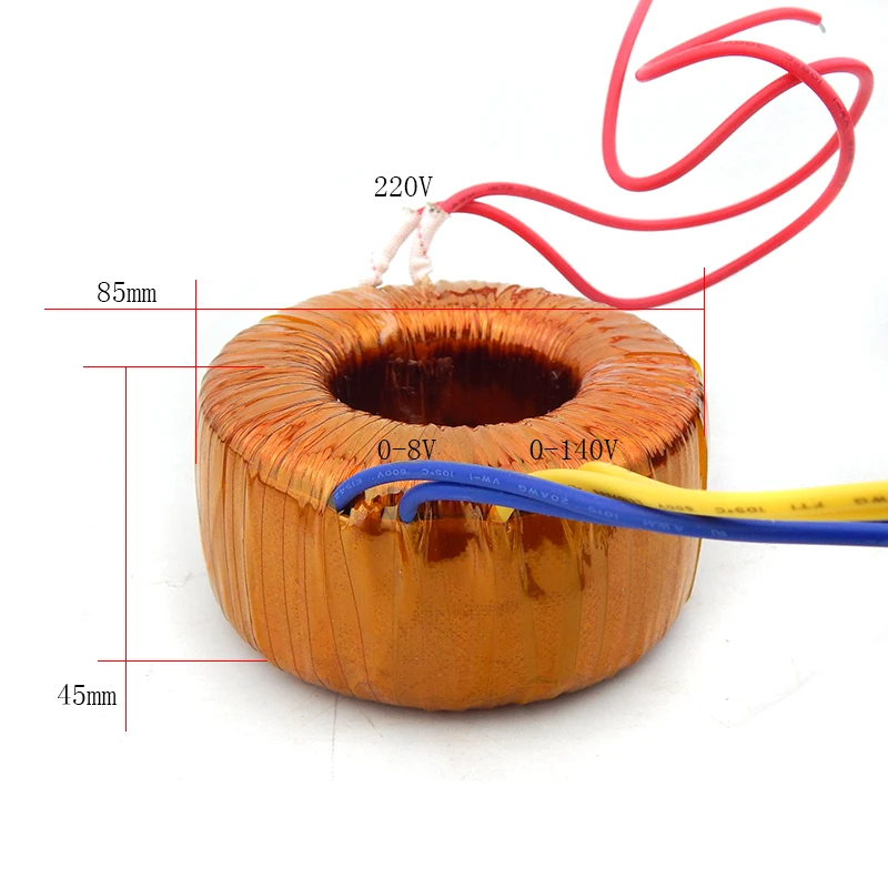 50W Circular Core Power Transformer Of Pure Copper Enamelled Wires For HiFi Audio Amplifier Power Supply 140~0V 8~0V