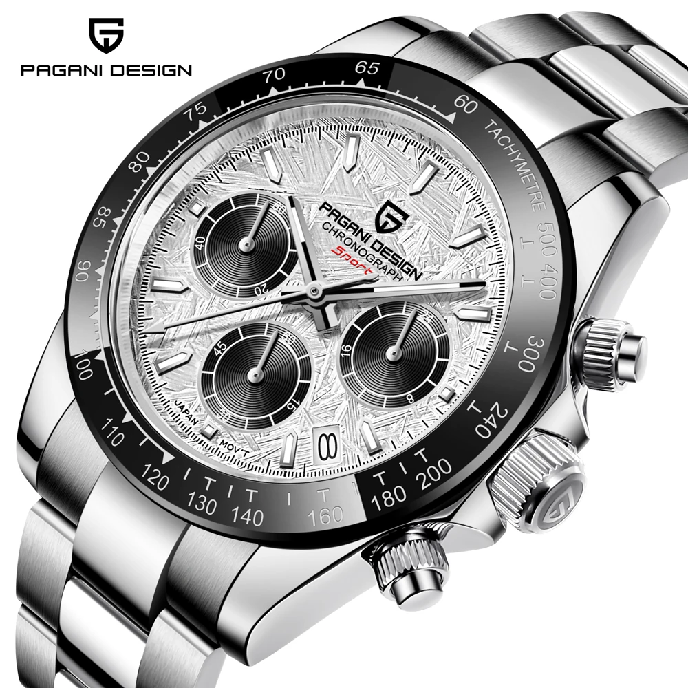 Imagem -02 - Pagani Design-relógio Quartz Cronógrafo Masculino Relógios Esportivos Sapphire Aço Inoxidável Vk63 Marca Top Novo 2023