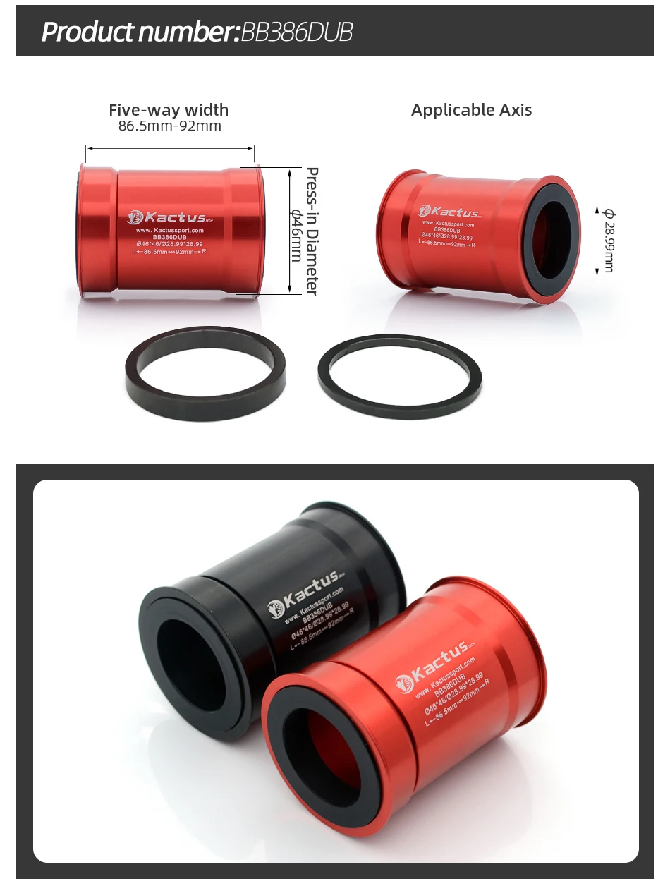 Kactus DUB Tretlager für SRAM DUB Kurbelgarnitur Kettenblatt MTB/Rennrad Teile Keramiklager Pressfit Fahrrad Tretlager – Detail 9
