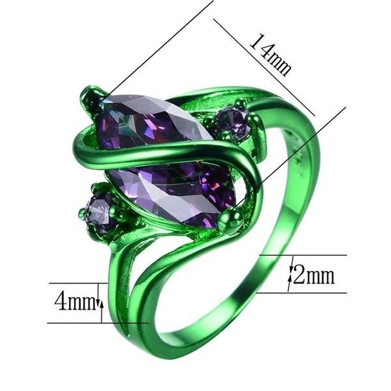 Fashion Personalized Purple Zircon Ring for Men Women Punk Rock Halloween Jewelry Gift Wholesale