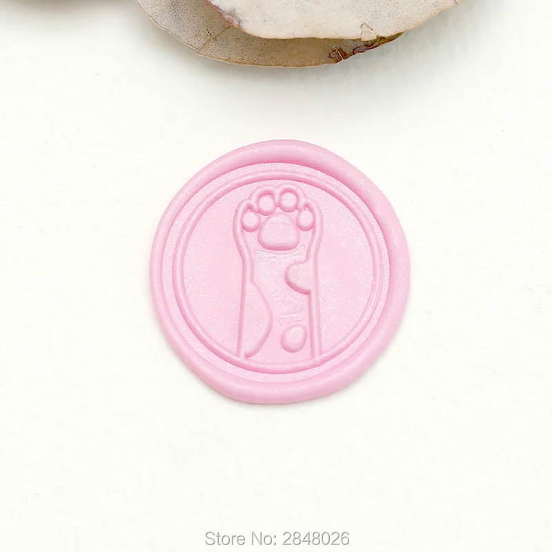 Cat paw  Wax Seal Stamp,wedding gift,personalised wood wax stamp,party seal,party decor,cute footprint  seal