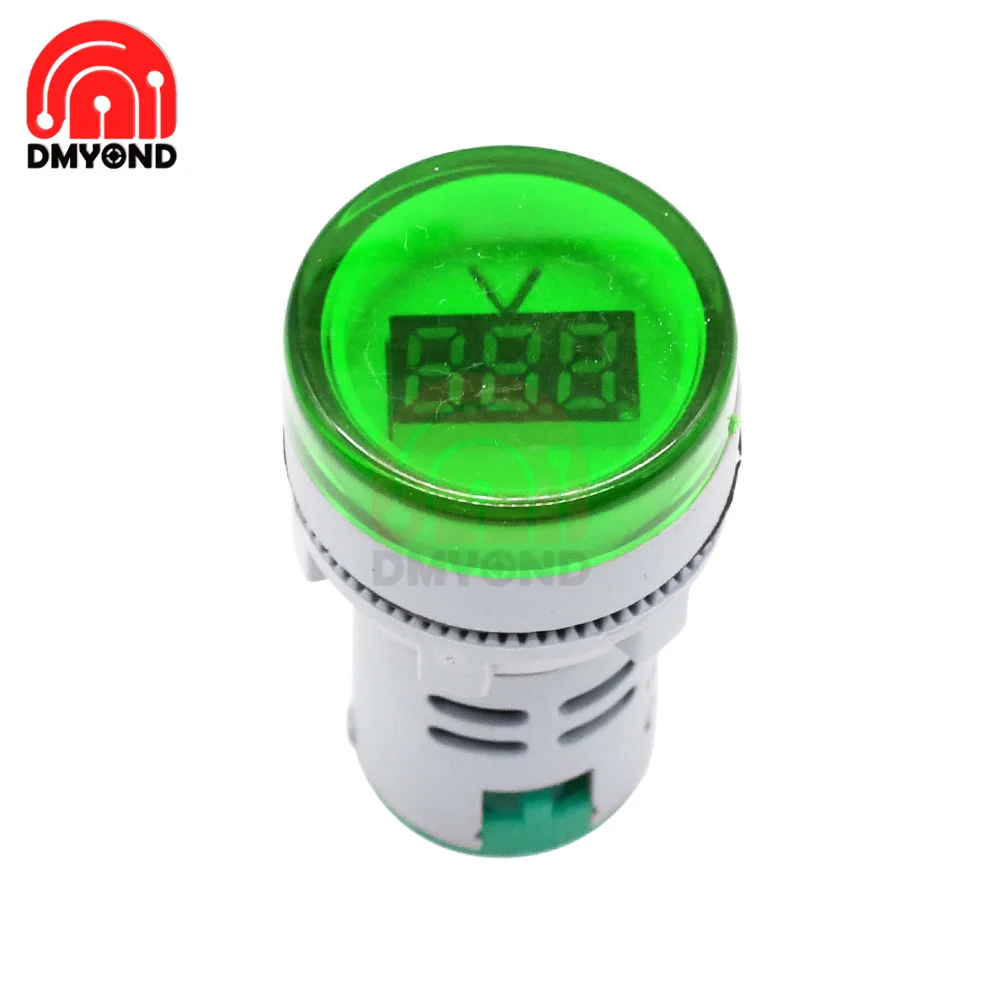 Diy Mini Digitale Voltmeter 22Mm Ronde Ac 60-500V Volt Spanningstester Meter Monitor Power Led Indicator Pilot Licht Display