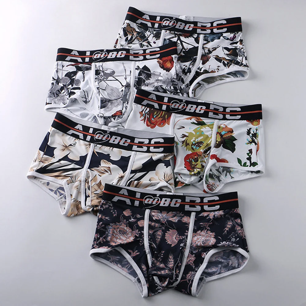 Aibc Men Underwear Penis Hole Ice Silk Boxer Shorts Big Pouch Bag Elephants Sleeve Panties Gay Sexy Scrotum Separation Underpant