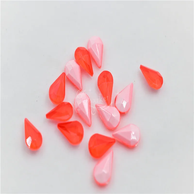 Kleine diamant fluoreszenz Teardrop Pointback Kristall Phantasie Stein Glas Schmuck Perlen Halskette, der 8x13mm kleid handwerk