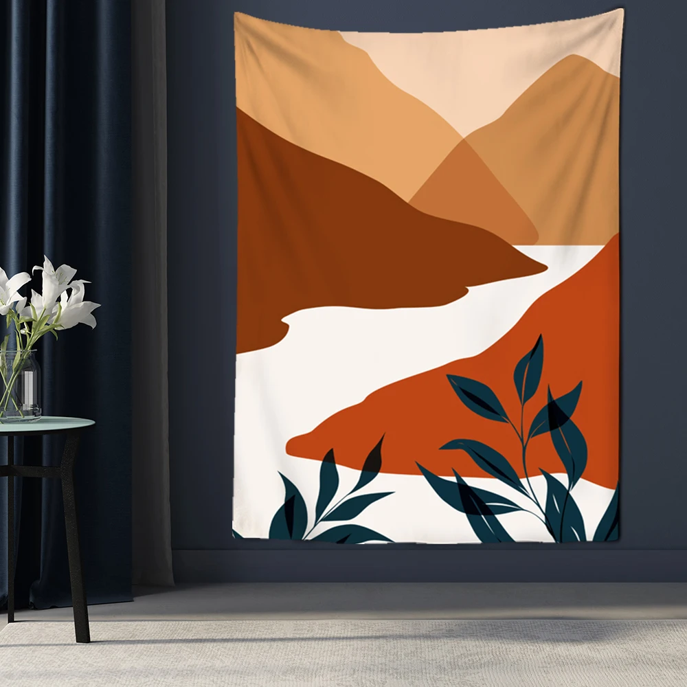 Psychedelic Landscape Wall Hanging Sunset Forest Tree Mountain Tapestry Wall Hanging Bohemian Landscape Wall Hanging Tapestry