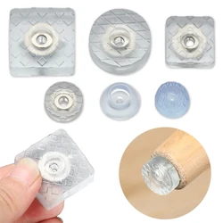 10pcs Rubber Transparent Sofa Foot Covers Floor Furniture Legs Protector Pad with Screws Non-slip Chair Leg Caps Feet Pads