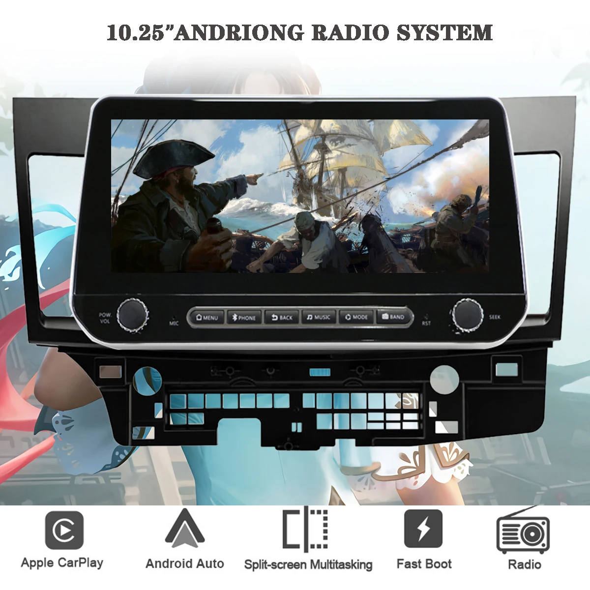 10.25'' IPS 8G RAM Car Radio Multimedia GPS Navigation HU HeadUnit PC Tablet for Mitsubishi Lancer 2007-2012 Carplay DSP RGB BT