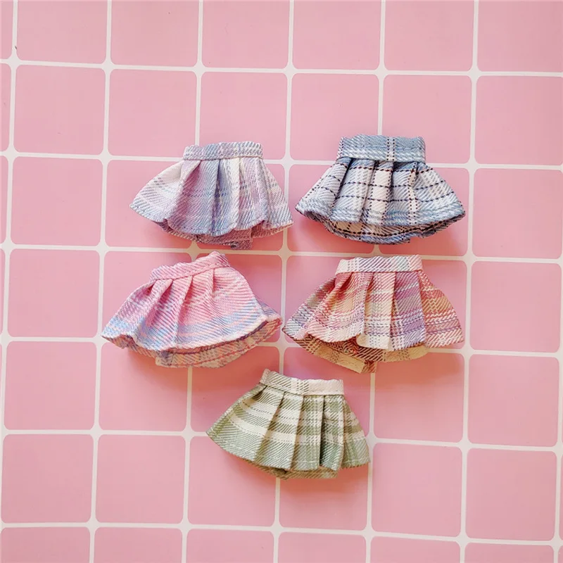 

Ob11 Grid Skirts British Style Doll Clothes For 1/12 BJD GSC Girl Cloth College Style Skirt