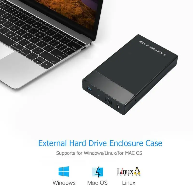 USB 3.0 TO SATAIII 2.5 นิ้วฮาร์ดดิสก์ไดรฟ์ 3.5 นิ้ว Enclosure ภายนอก 6Gbps HD SSD HDD Case สำหรับ 2.5 "3.5" แล็ปท็อปเดสก์ท็อป PC Hard Disk