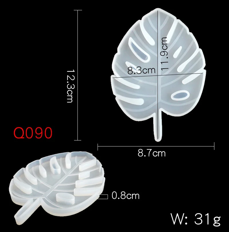 Maple Leaf / fan leaf silicone mold UV resin dry flower cup pad mold decoration home decoration decoration decoration mold