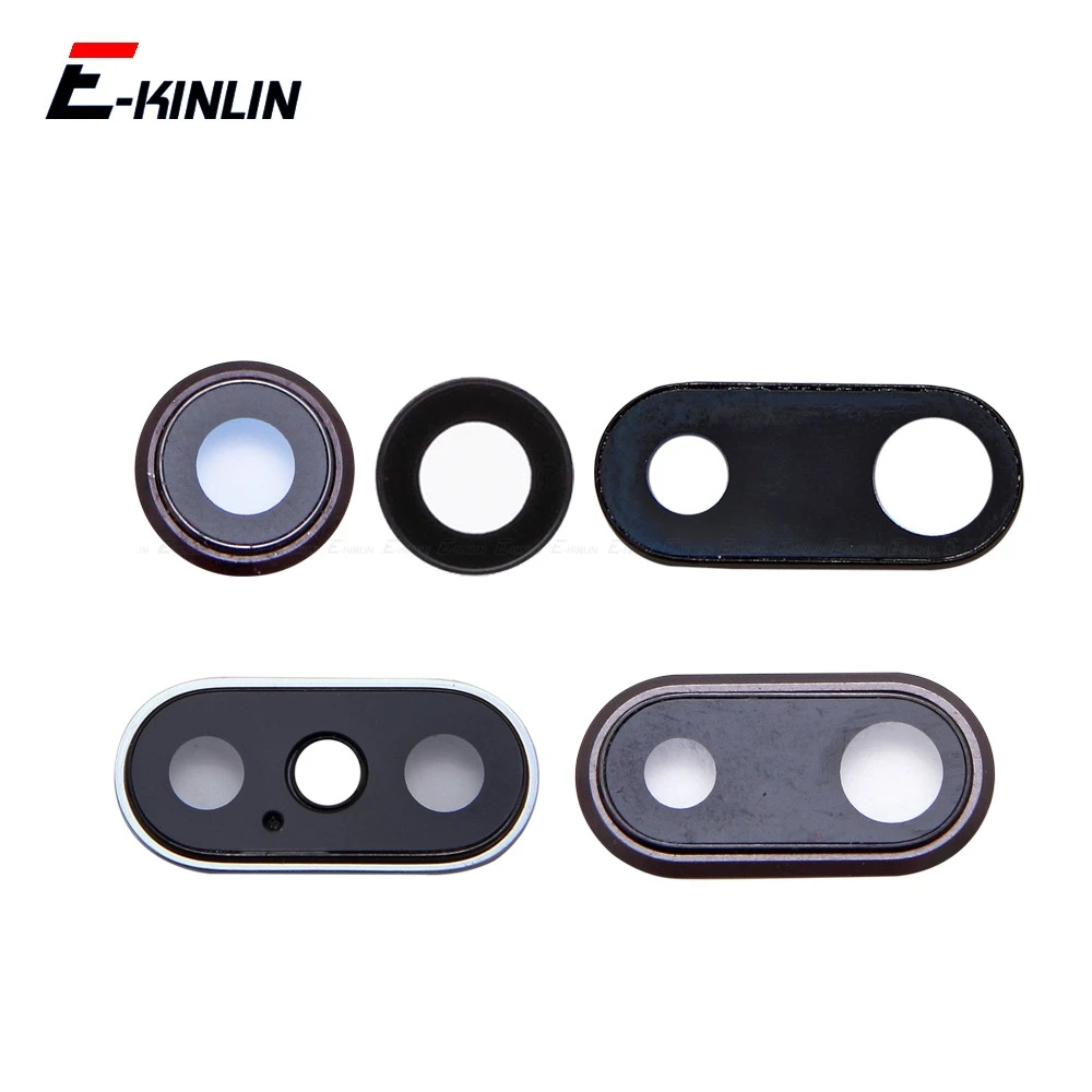 New Back Rear Camera Glass Lens Ring Cover For iPhone X 7 8 Plus With Frame Holder Replacement Parts for iphone 15 pro max rotating ring magnetic holder phone case