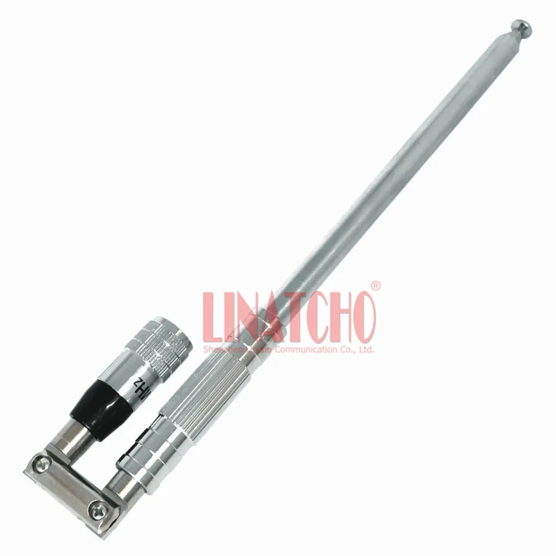 UHF 400-470mhz High Gain Bendable Brass 100cm Long Range Walkie Talkie Antenna Telescopic SMA Male