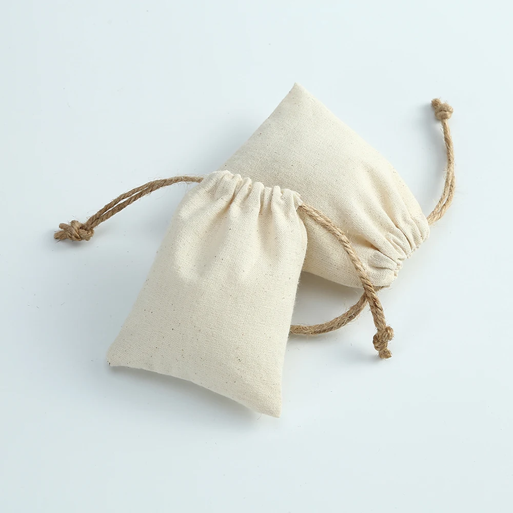 10 Stück Baumwoll-Musselin-Schmuck-Geschenkbeutel, Sackleinen-Verpackungsbeutel, Organizer, Hochzeit, Weihnachten, Party, Süßigkeiten, Geschenk, Mariage, Jutesack – Detail 10