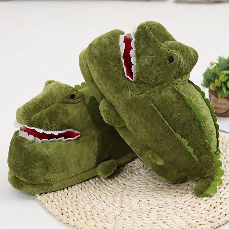 Winter Warm and Soft Indoor Floor Women Men Dinosaur Interesting Animal Christmas Monster Plush Home Slippers