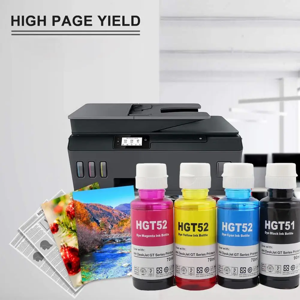 90/70ml Refill Dye Ink Kit For HP DeskJet GT 5810 5820 5822 Series all-in-one printer/Ink Tank 300/400 Series Printer Ink