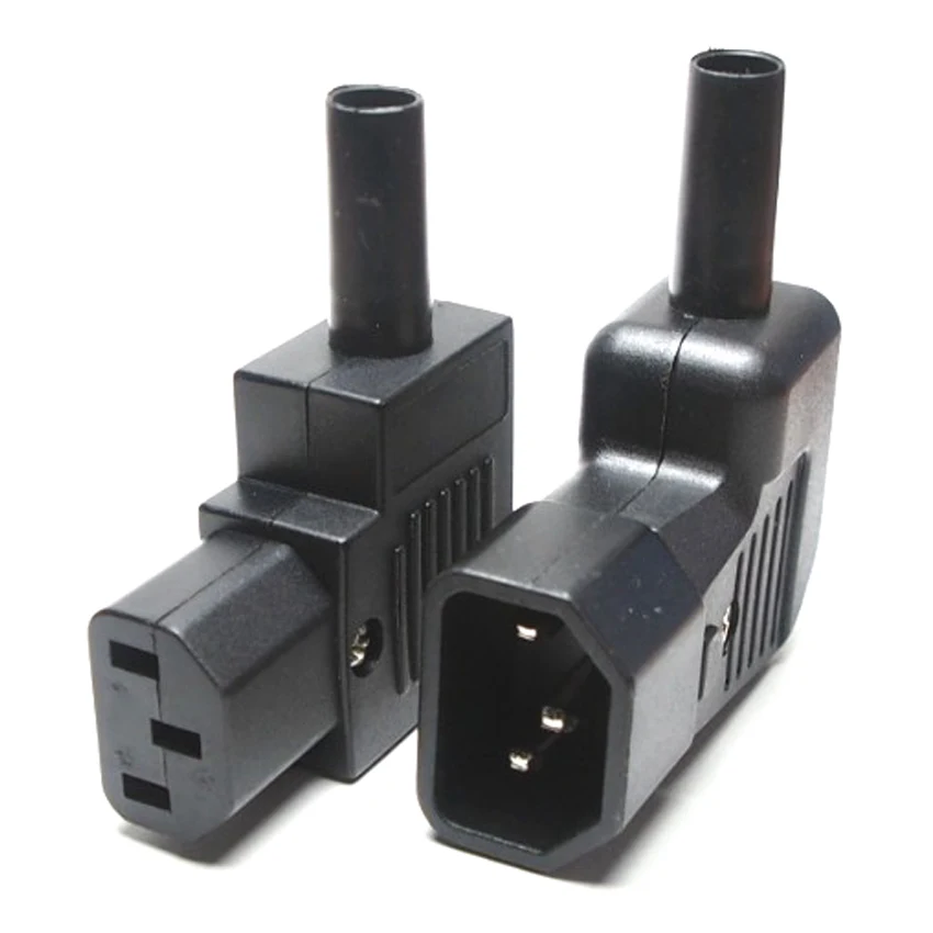 Black IEC320 C13 C14 PDU UPS Elbow Wiring Connector Assemble Outlet Install Inline Cable AC Plug Power Cord Electric Socket 10A