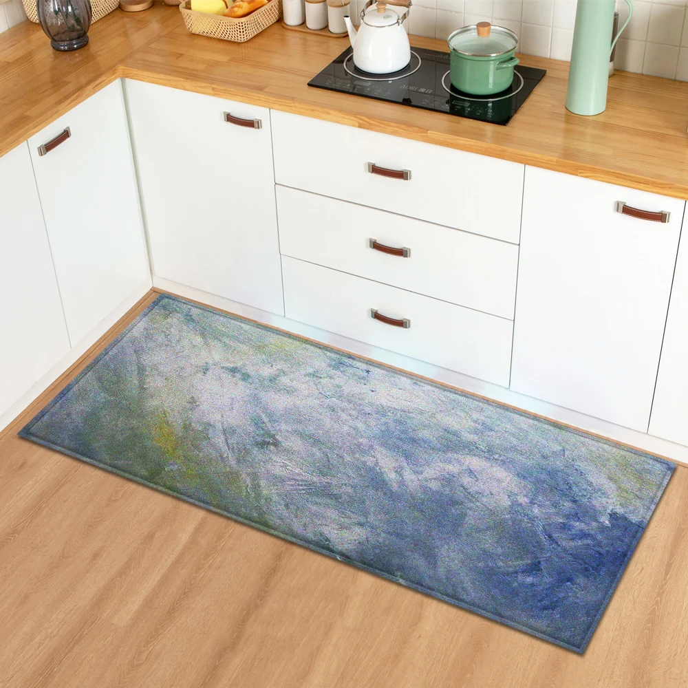 Marble 3D Wood Grain Pattern Bedroom Hallway Anti-Slip Rug Kitchen Carpet Absorbent Mat Doormat for Entrance Door Long floor mat