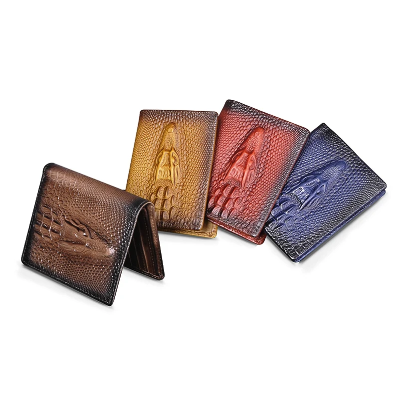 Hot Sale Luxury Male Female Men Real Genuine Leather Fashion Designer Dragon Emboss Simple Standard Wallet Handy Purse Men 1010