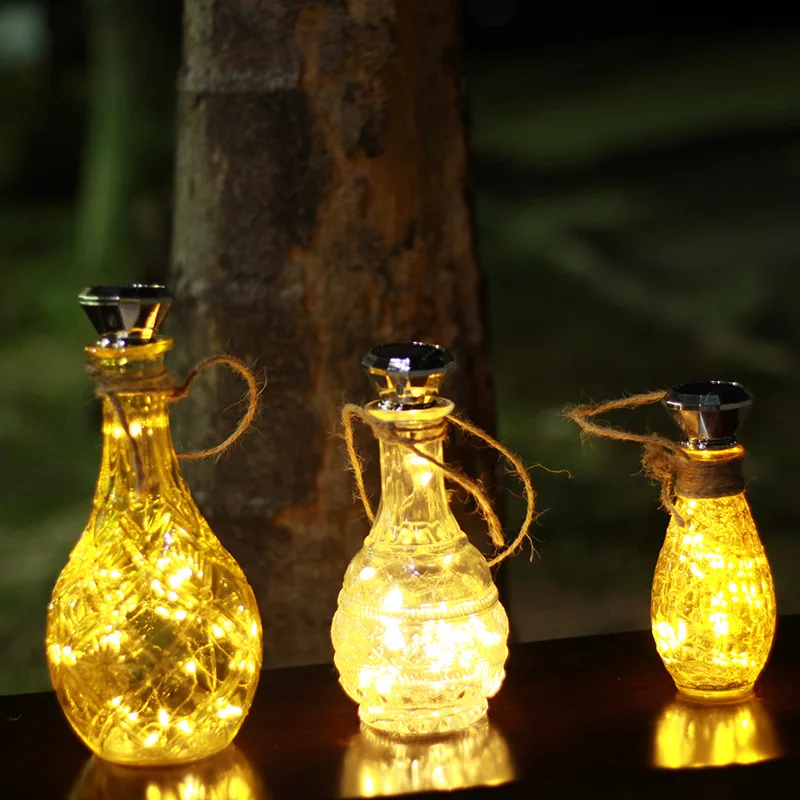 8 Buah Lampu Botol Anggur Surya 20 LED Lampu Tali Gabus Surya Lampu Tembaga Lampu Peri untuk Liburan Pesta Natal Dekorasi Pernikahan