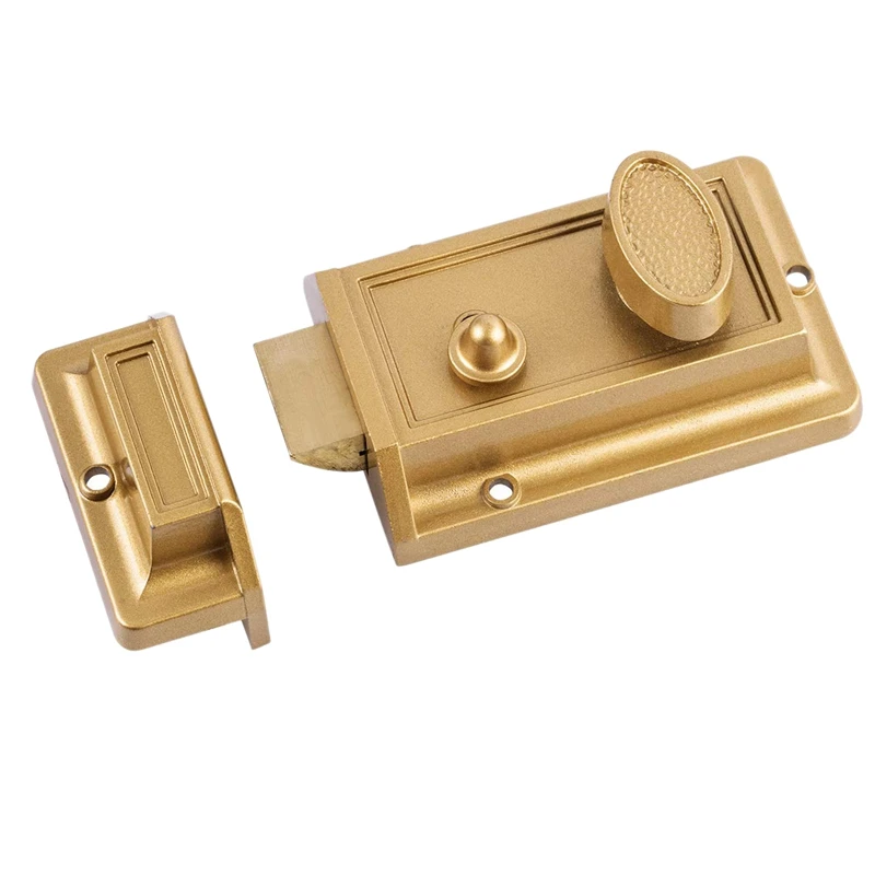 สังกะสีกระบอก Deadbolt Latch Lock สำหรับ Night ประตู Entrance,Gold Finish