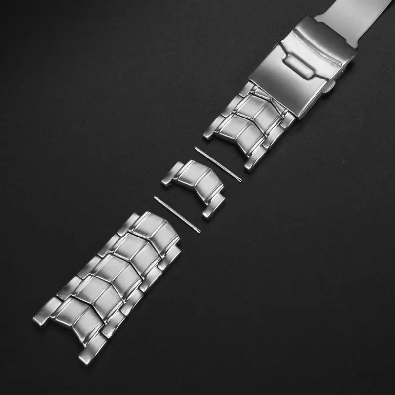 Solid Stainless Steel Genuine Watch band For CASIO Edifice EF-524 Watch Strap Bracelet Men Watchband Silver Safety Clasp EF524D
