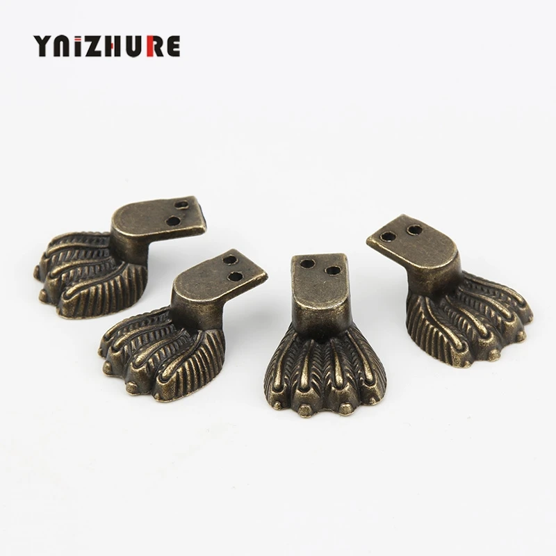 30*12mm 12PCS Zinc Alloy Tiger Footing Decoration Legs Vintage Wooden Box Lizards Feet Cabinet Corner Bronze Tone Color