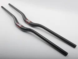 Down Hill-Carbon Fiber Handlebar for Mountain Bike, Flat Riser Bars, Full 3K, UD, Length 720, 740, 760, 780, 800mm, 35mm