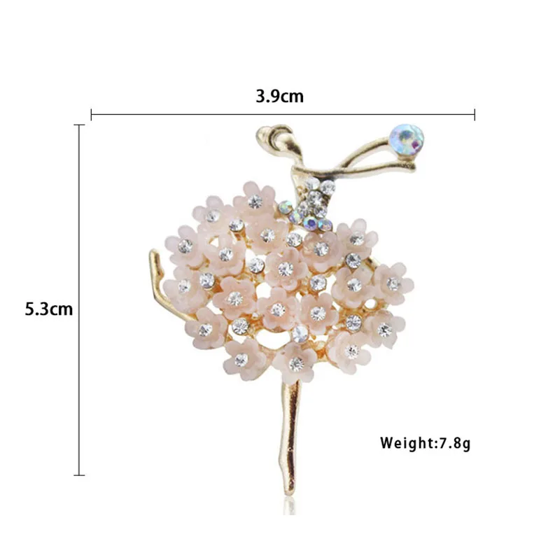 Ballet Girl Resin Rhinestone Alloy Buttons for Craft Sewing Button for Clothes Hair DIY Accessories Decorative Crystal Brooches