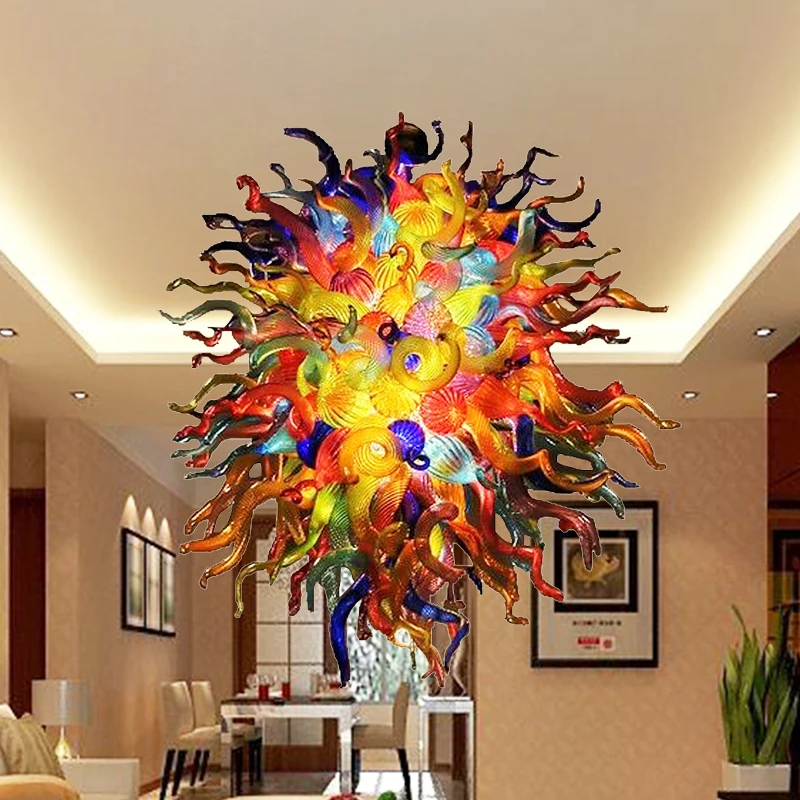 

Luxury Chandelier Ceiling Mounted for Home Chihuly Vintage Colorful Chandeliers Lighting Fixture Hand Blown Glass Lustres