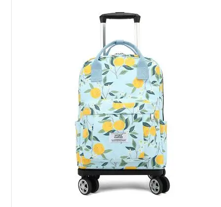 Travel Trolley Bag With Wheels Portable Carry On Hand Rolling Luggage Shopping Bag Picnic Bag Household Grocery Wheeled Backpack