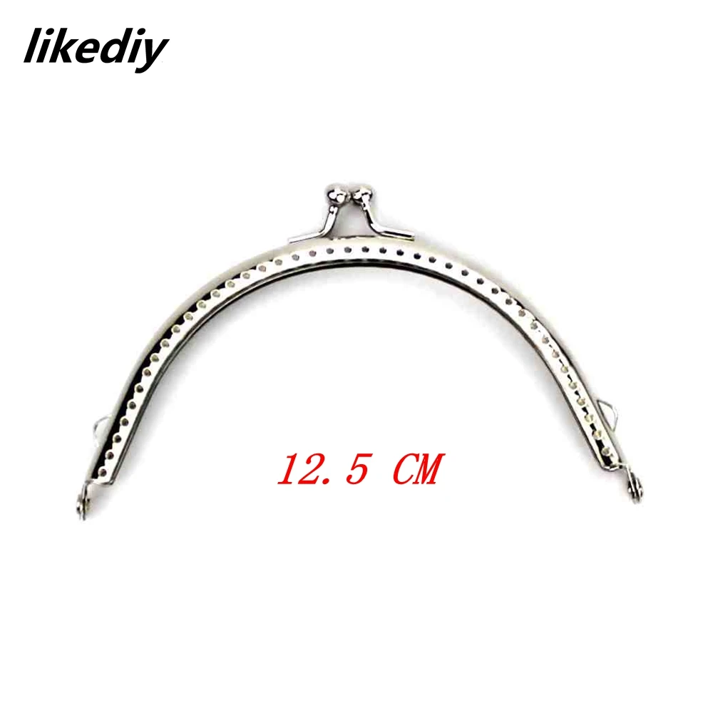 1 Piece Glossy Silver Basic Arch Metal Purse Frame Kiss Clasp Lock DIY Bag Accessories 8.5/10.5/12.5/15.5/18.5 CM