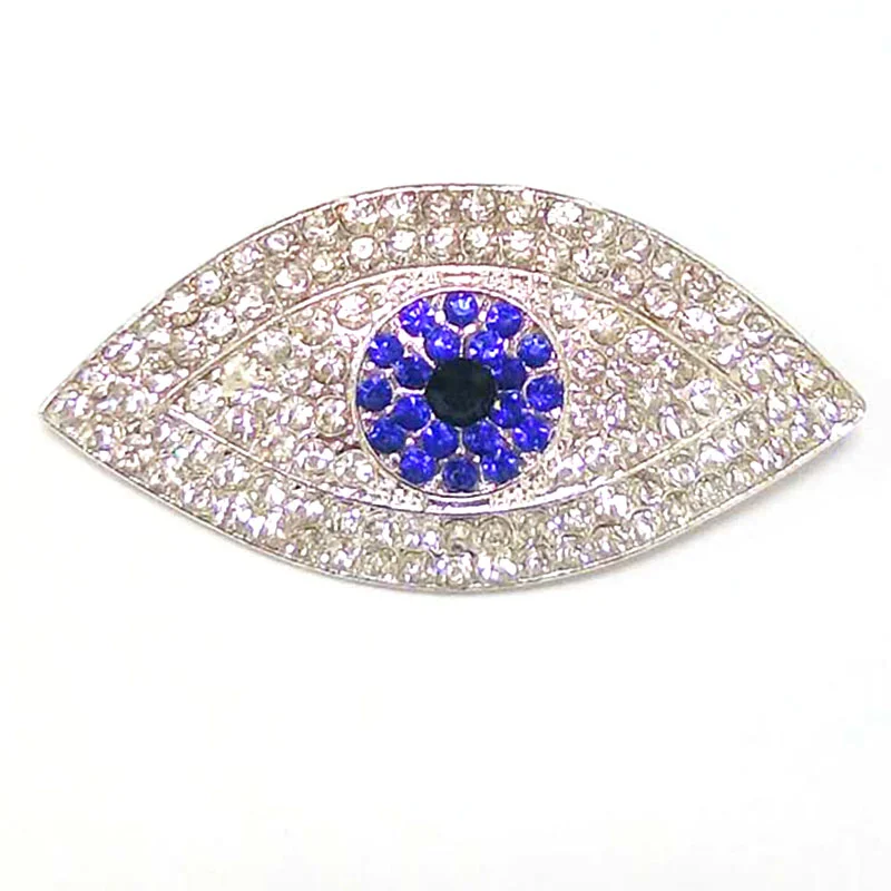 

30 pcs/lot Women's Jewelry Lucky Eye Blue Rhinestone Crystal Brooch Pins