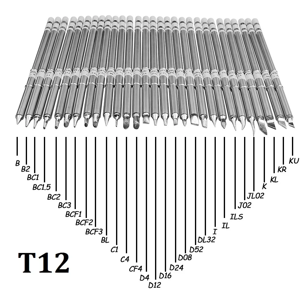 T12 سلسلة سبيكة لحام كهربائي نصائح ل هاكو T12 LED الاهتزاز التبديل متحكم في درجة الحرارة FX951 K BC2 B2 ILS BL C4 JL02
