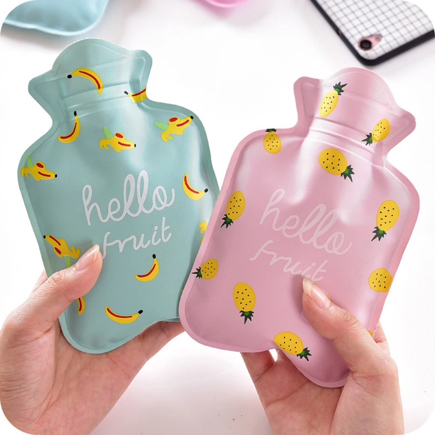 Mini Cute Print Hot Water Bag PVC Water-filling Hot Water Bag +Built-in Sponge Cartoon Hand Water Warmer Creative Gifts for Kids