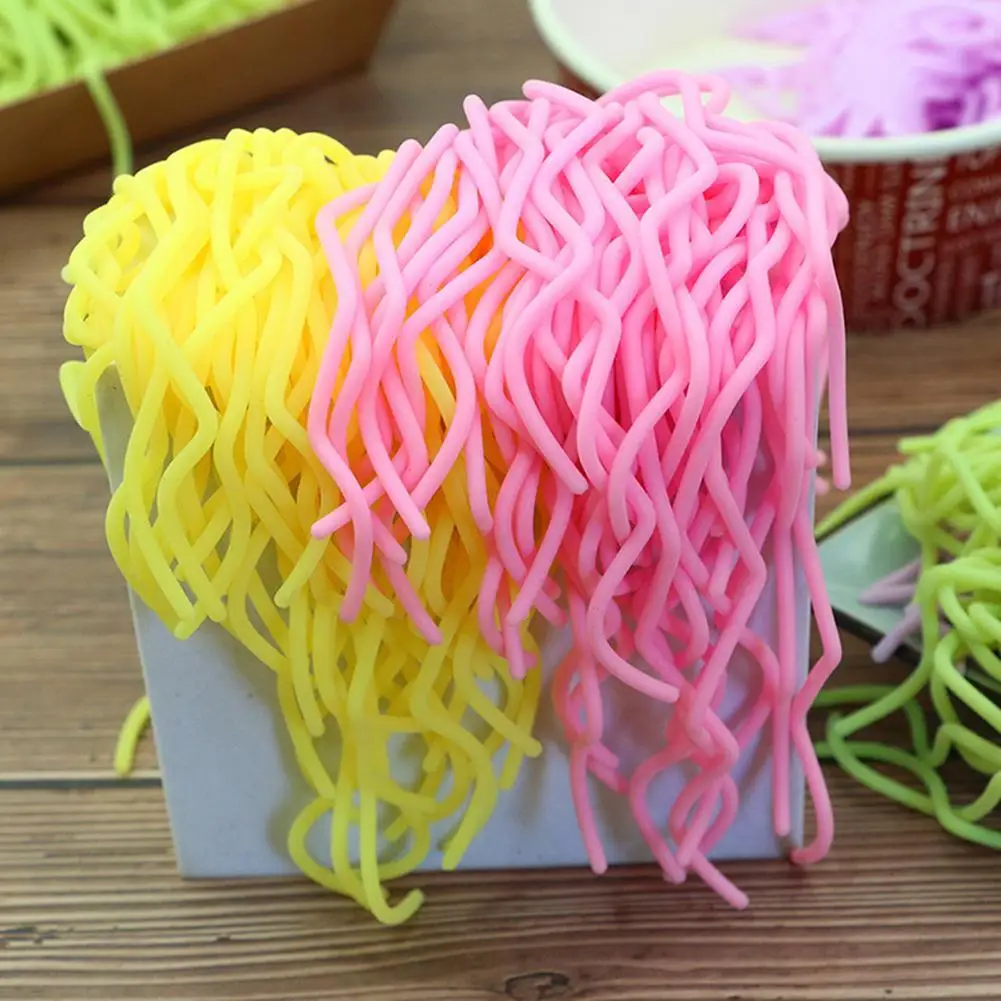 Simulation Ramen Noodles Elastic Pull Rope Fidget Toy TPR Soft Anti Stress Rope Toys Stretch String Stress Relief Autism Toys