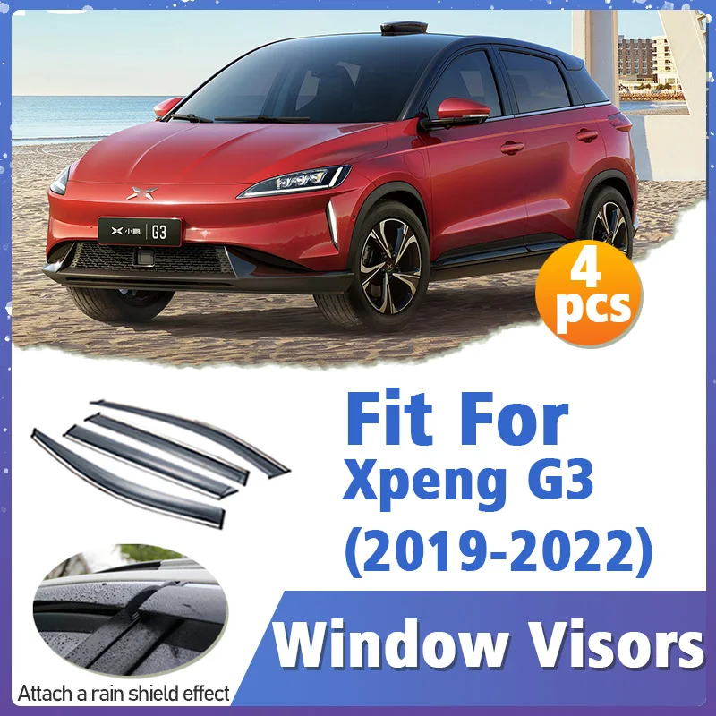 

Оконный козырек для Xpeng G3 Xiaopeng G3 2019-2022, вентиляционная крышка, отделка, навесы, защита, защита от солнца, дождя, дефлектор, аксессуары